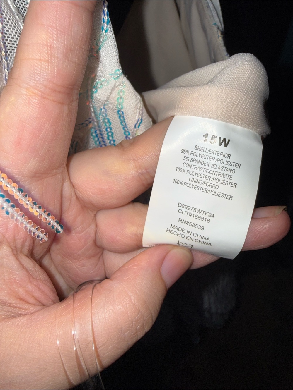 Xtraordinary White Iridescent Sequin dress - Picture 5 of 5